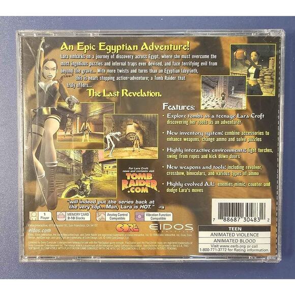 Tomb Raider The Last Revelation Playstation 1 PS1 w/ Back Artwork (No Manual) - Picture 3 of 3